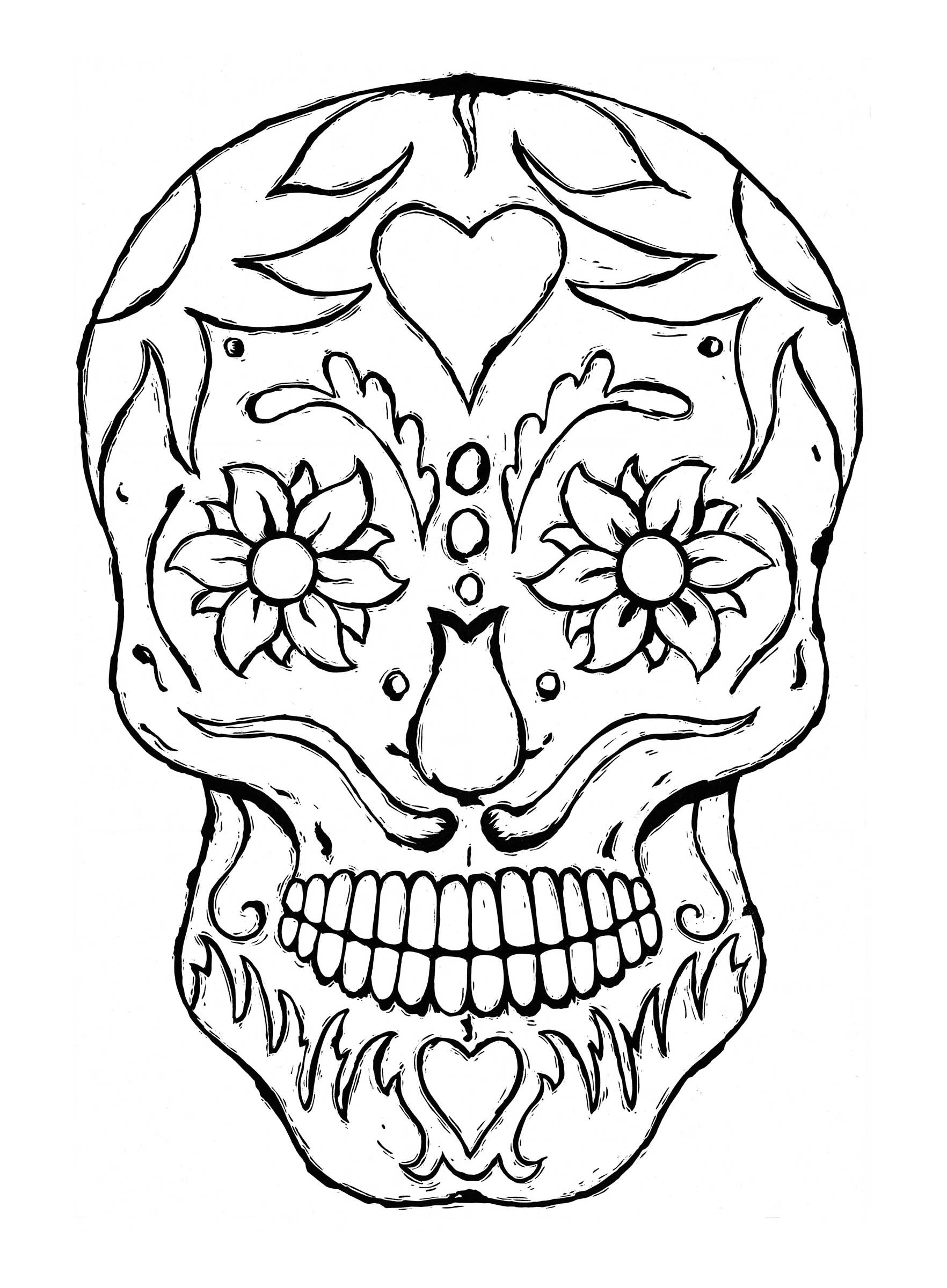 Printable Adult Coloring Pages Skulls 1764x2400 Printable Adult Coloring Pages Skulls