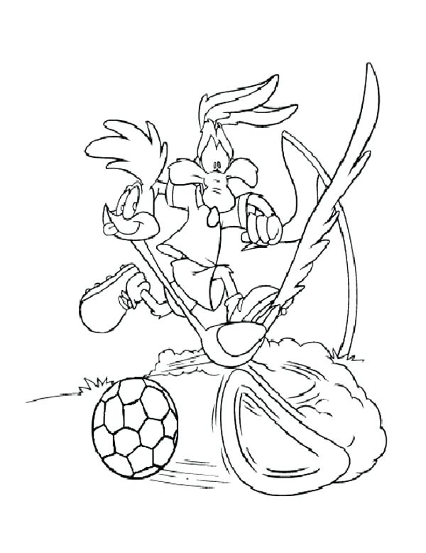 Coyote Coloring Pages Roadrunner And Coyote Playing Football 600x778 Coyote Coloring Pages Roadrunner And Coyote Playing Football