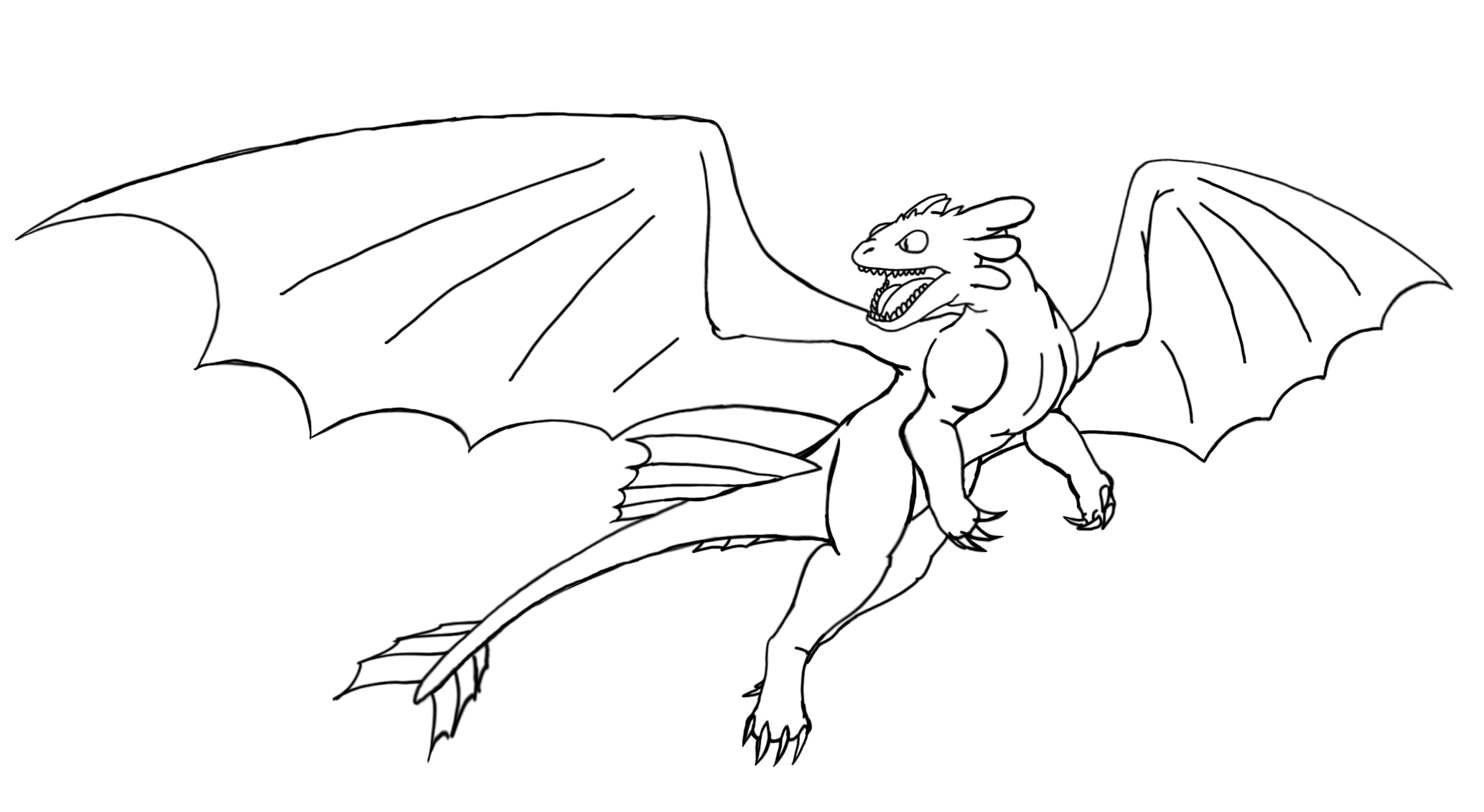 2067x1131 To Train Your Dragon Toothless Coloring Page