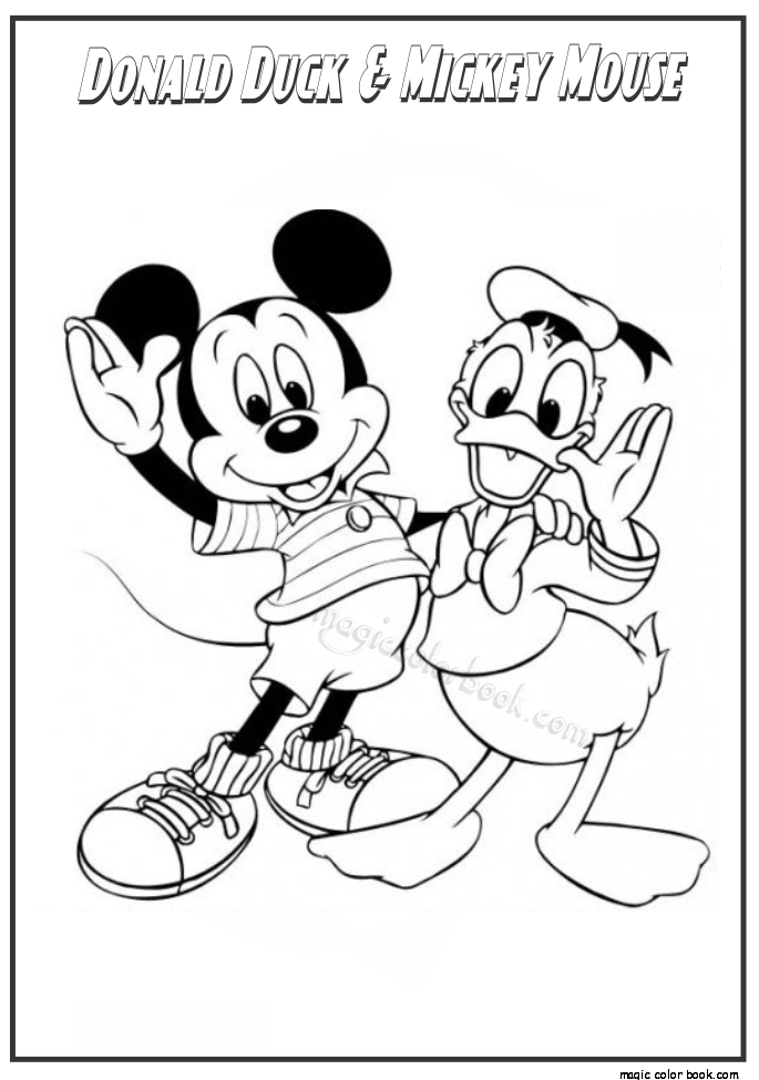 Donald Duck And Mickey Mouse Coloring Page 685x975 Donald Duck And Mickey Mouse Coloring Page