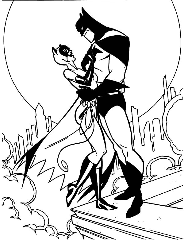 600x782 Batman Hug Catwoman Coloring Pages Best Place To Color