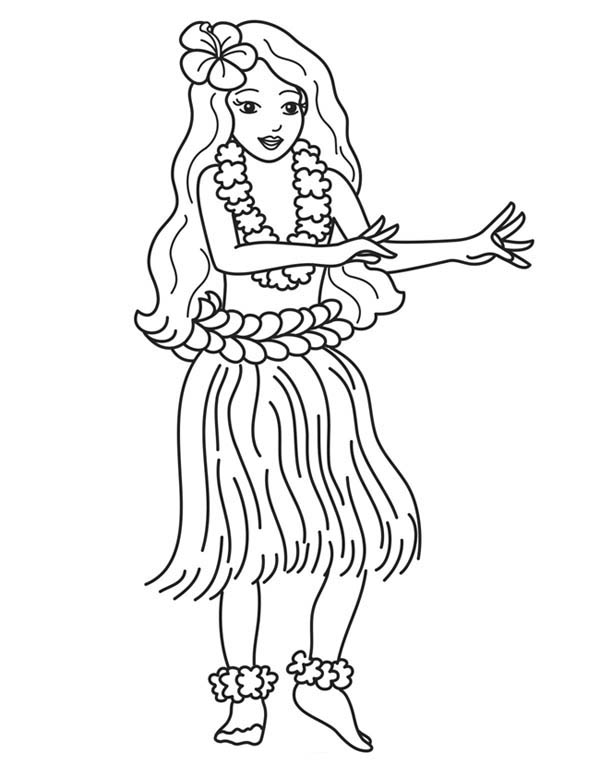 Tourist Learn Hawaiian Dance Hula Coloring Page 600x777 Tourist Learn Hawaiian Dance Hula Coloring Page