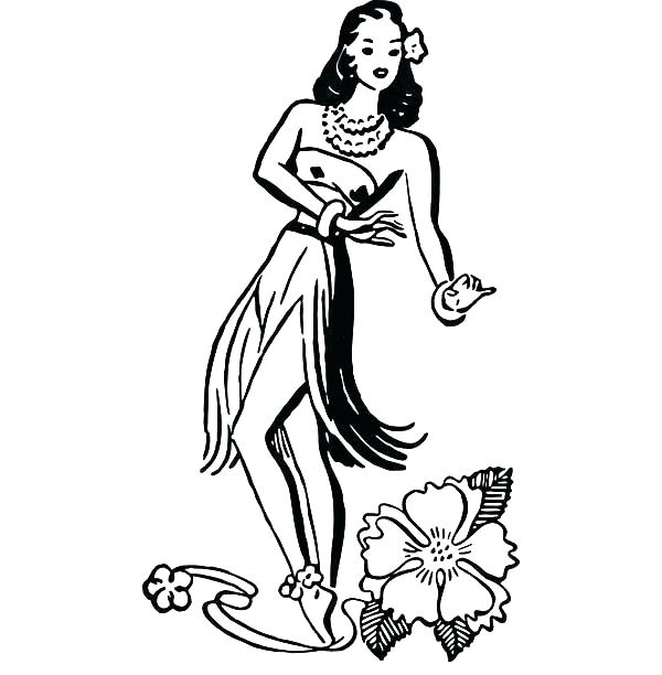 Hula Dancer Coloring Page at GetColorings.com | Free printable ...