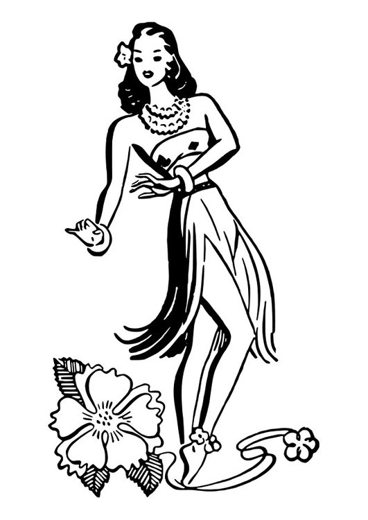 Coloring Page Hula Dancer 531x750 Coloring Page Hula Dancer