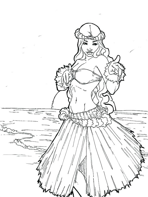 600x799 Hula Girl Coloring Page Hula Girl Coloring Page Hula Girl
