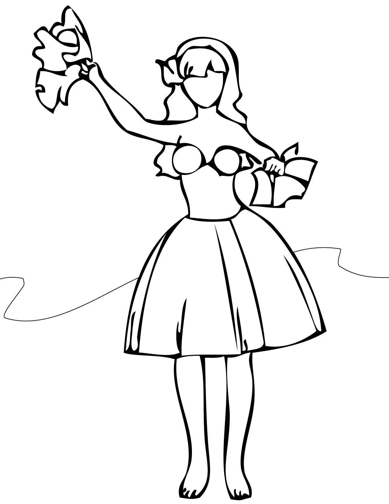1275x1650 Interesting Hula Girl Coloring Page Last Chanc