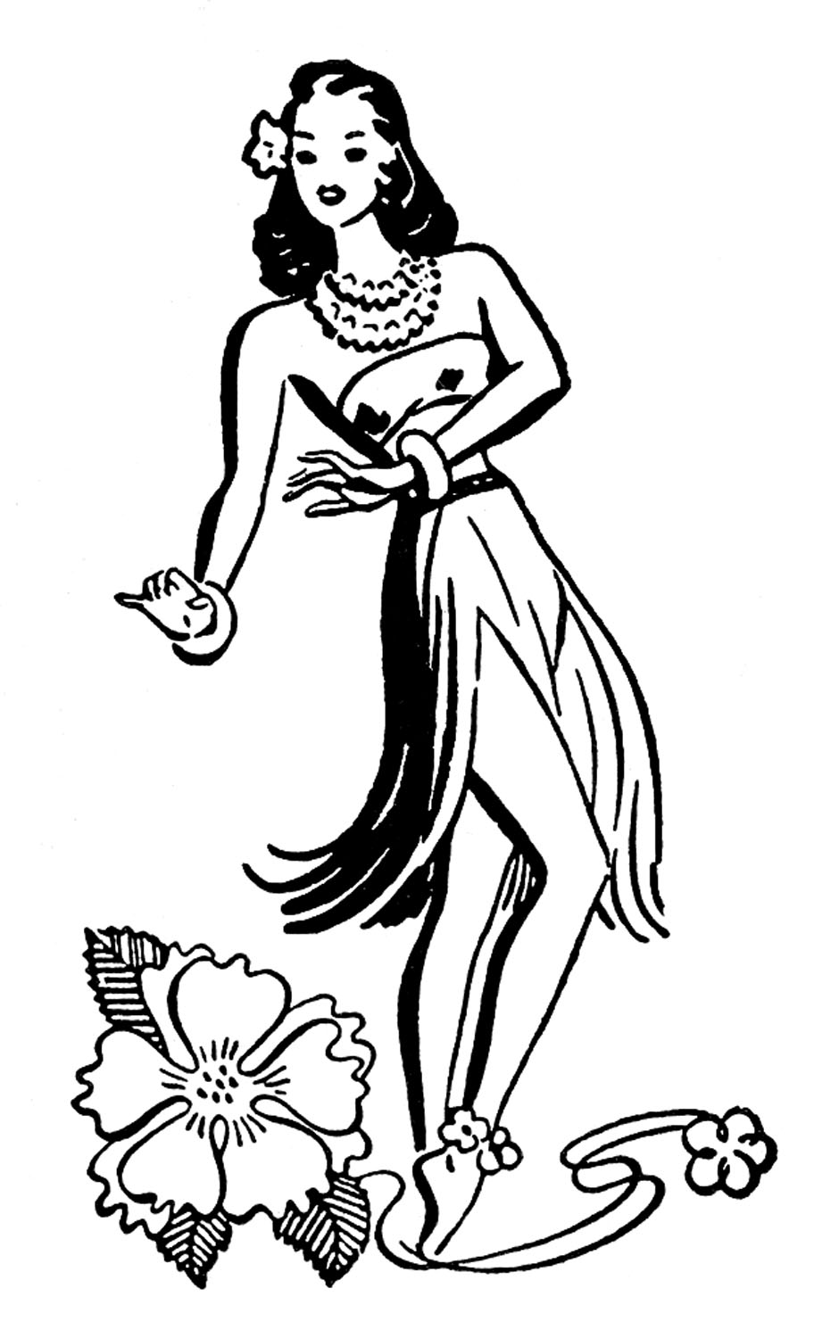 Now Hula Girl Coloring Page Retro Clip Art Hawaiian Ladies Dancers 912x1500 Now Hula Girl Coloring Page Retro Clip Art Hawaiian Ladies Dancers
