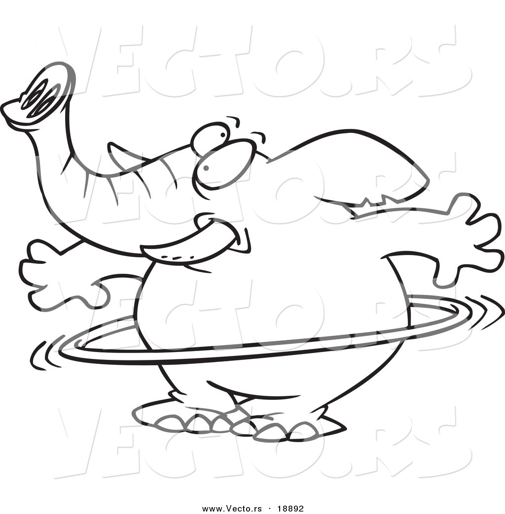 Vector Of A Cartoon Elephant Using A Hula Hoop 1024x1044 Vector Of A Cartoon Elephant Using A Hula Hoop