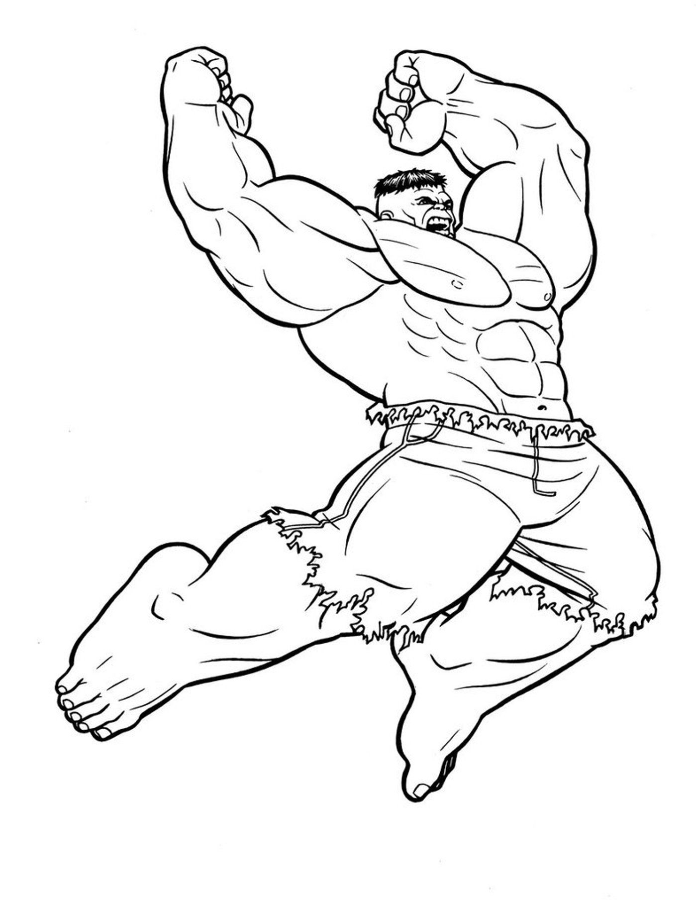 1399x1810 Hulk Jump Up And Ready To Hit Hulk Coloring Pages