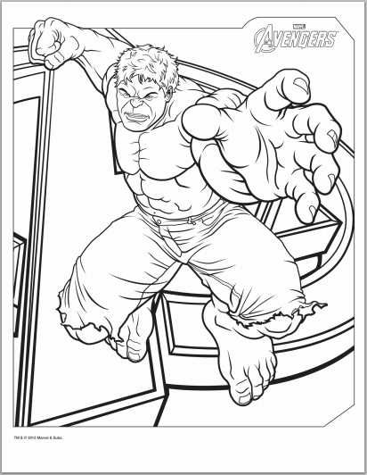 412x532 Avengers Hulk Coloring Page Adult