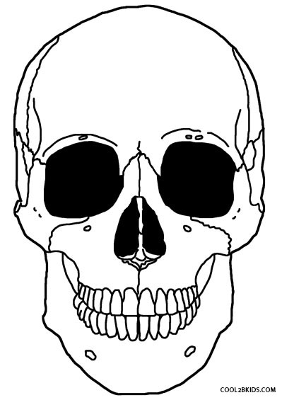 Skeleton Face Coloring Page 399x565 Skeleton Face Coloring Page