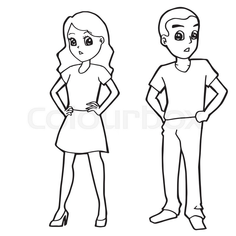 Cartoon Kid Boy Girl Or Human Coloring Page Vector Illustration 800x800 Cartoon Kid Boy Girl Or Human Coloring Page Vector Illustration