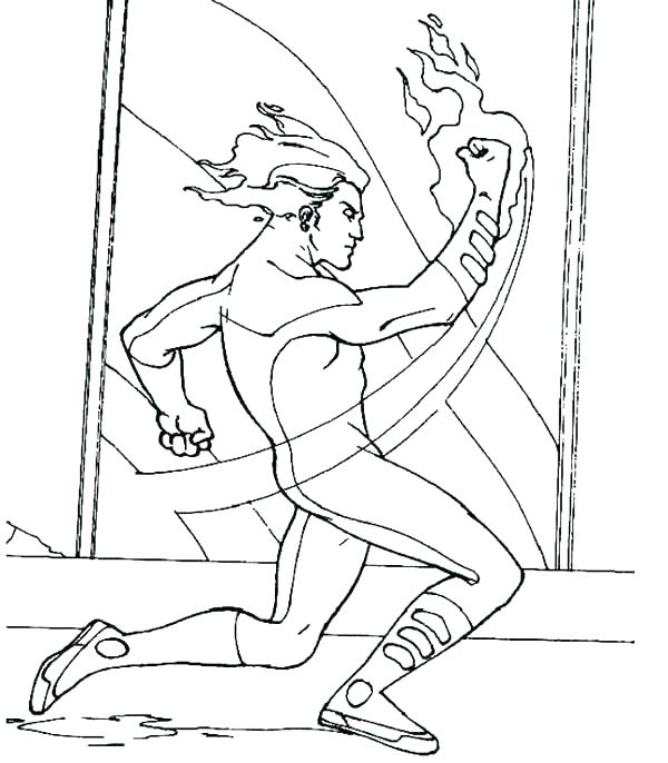 600x686 Lego Human Torch Coloring Pages Fantastic 4 Page Four Flying Fast