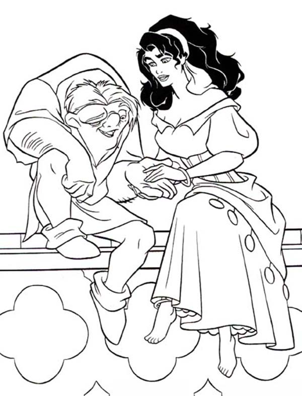 600x786 Quasimodo Holding Esmeralda Hand In The Hunchback Of Notre Dame