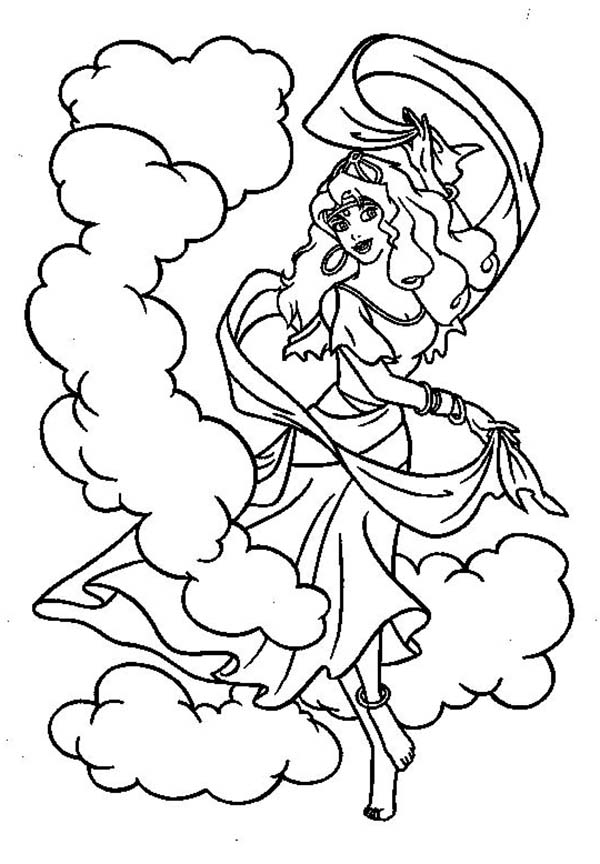 600x864 Esmeralda Dance In The Hunchback Of Notre Dame Coloring Page