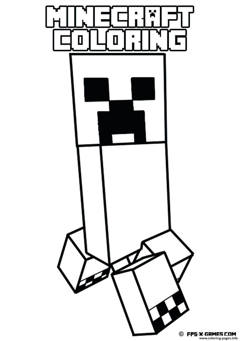 1024x1449 Coloring Page ~ Minecraft Color Page Weird Monster Coloring Pages