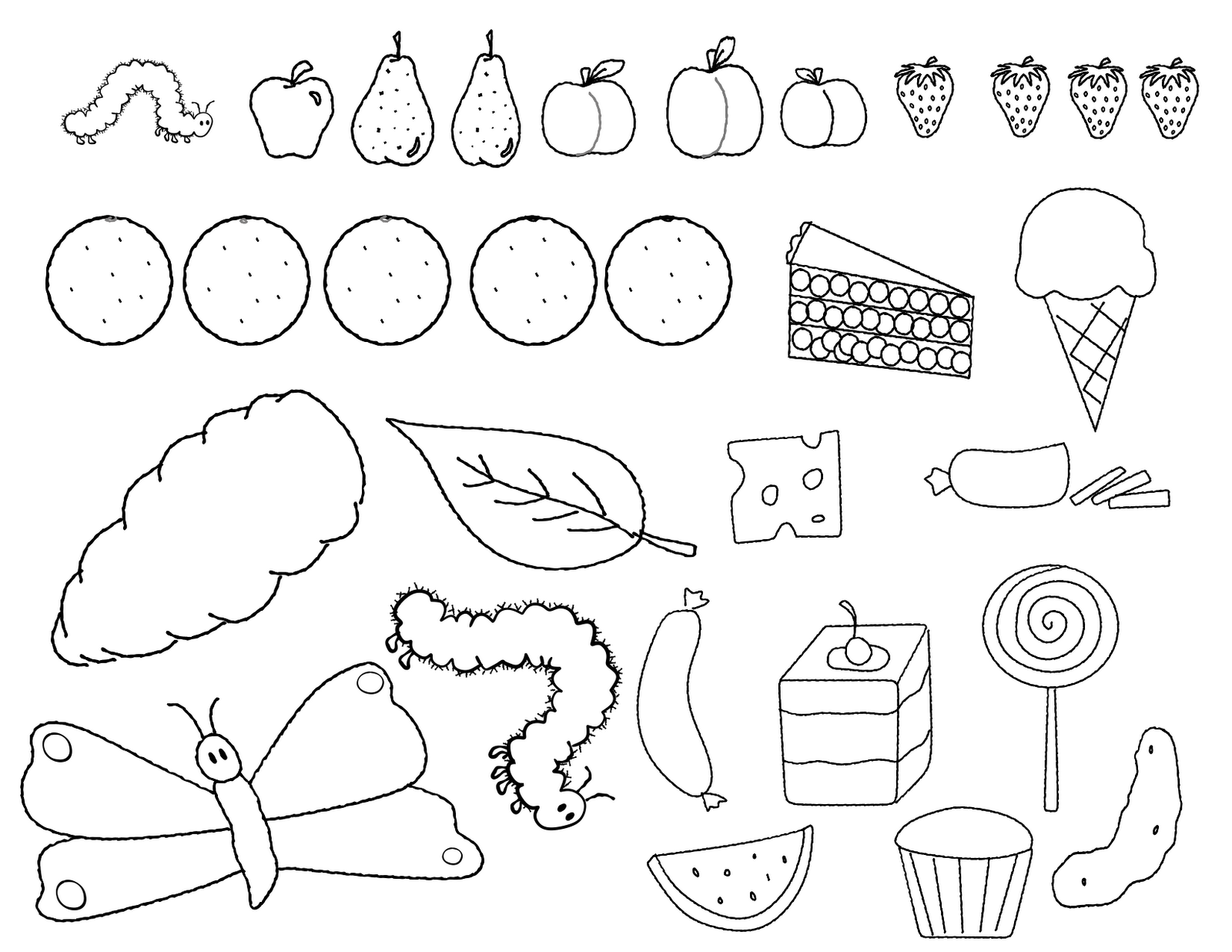 Very Hungry Caterpillar Coloring Pages Printable Coloring Pages 1600x1236 Very Hungry Caterpillar Coloring Pages Printable Coloring Pages