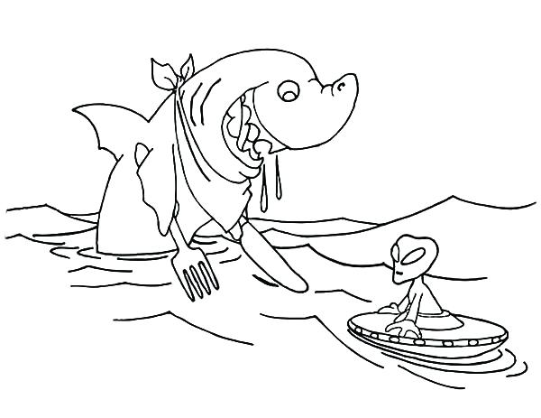 Coloring Pages Shark Hungry Shark Want To Eat Alien In Jaws 600x463 Coloring Pages Shark Hungry Shark Want To Eat Alien In Jaws