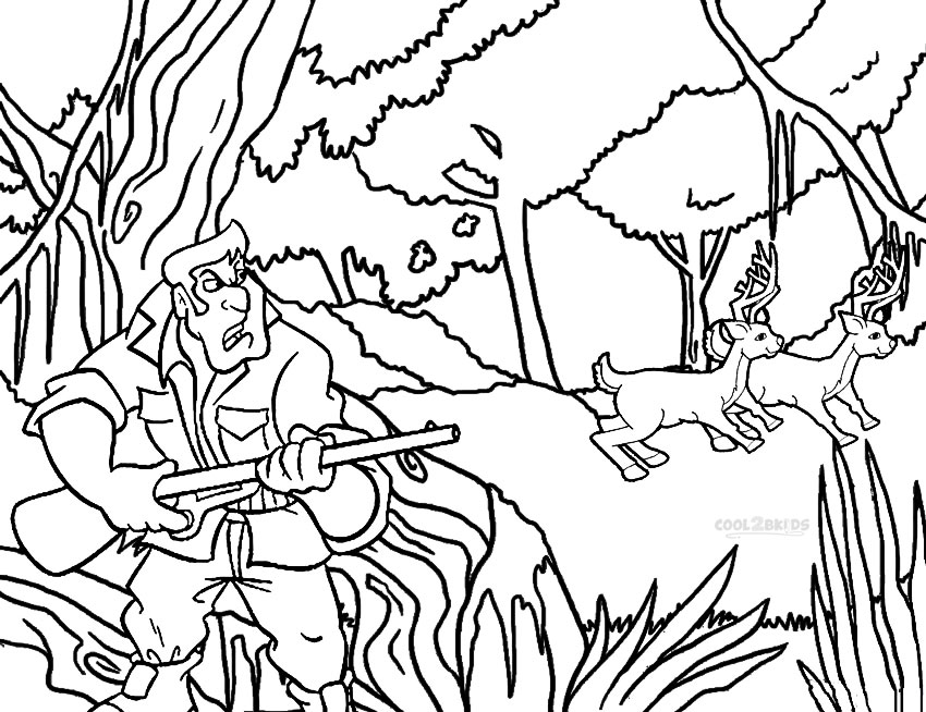 850x654 Printable Hunting Coloring Pages