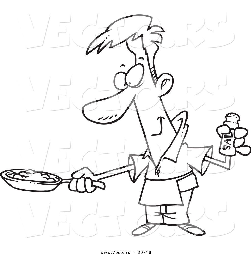 Vector Of A Cartoon Man Wearing An Apron And Cooking Eggs 1024x1044 Vector Of A Cartoon Man Wearing An Apron And Cooking Eggs