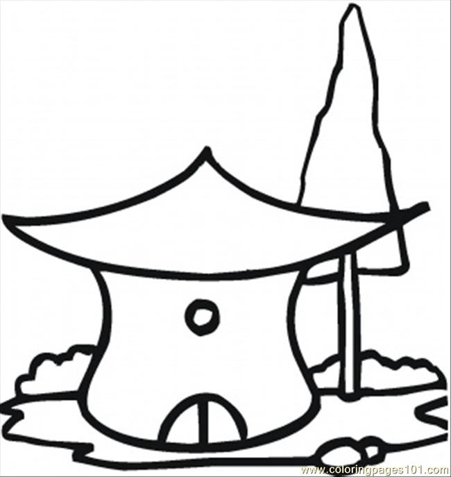650x687 Hut Coloring Pages 717329
