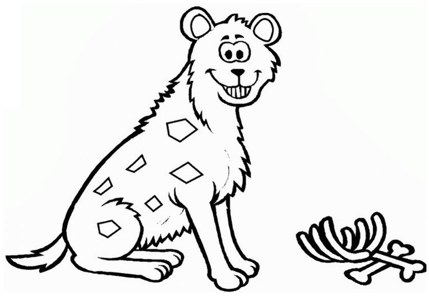 Grinning Hyena Coloring Pages 840x600 Grinning Hyena Coloring Pages