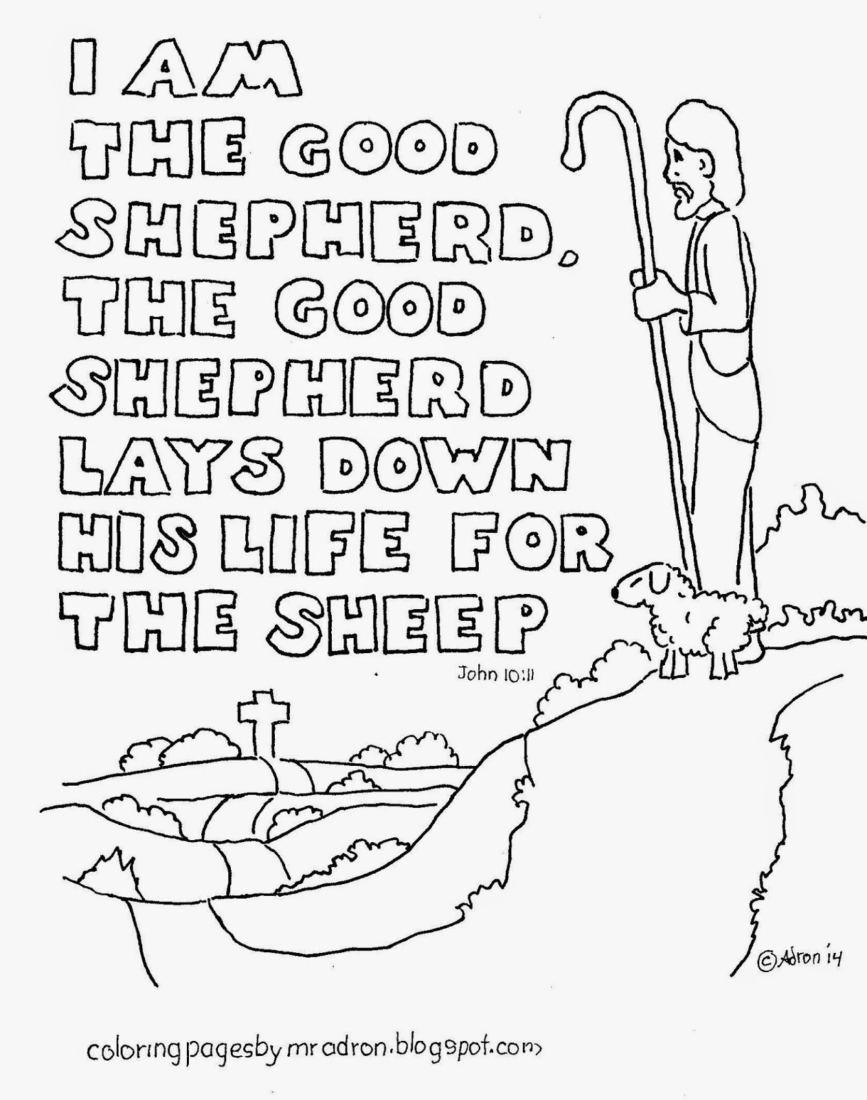 1262x1600 Coloring Pages For Kids By Mr. Adron I Am The Good Shepherd, Free