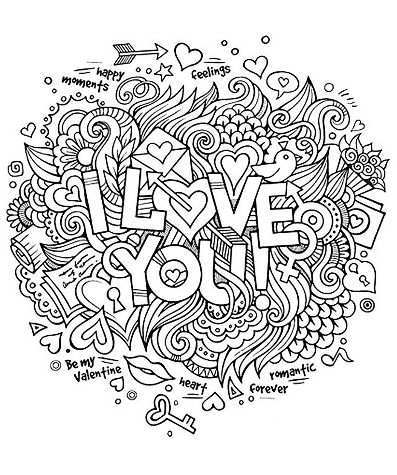 1328x1586 I Love You Coloring Pages For Adults Collection Printable