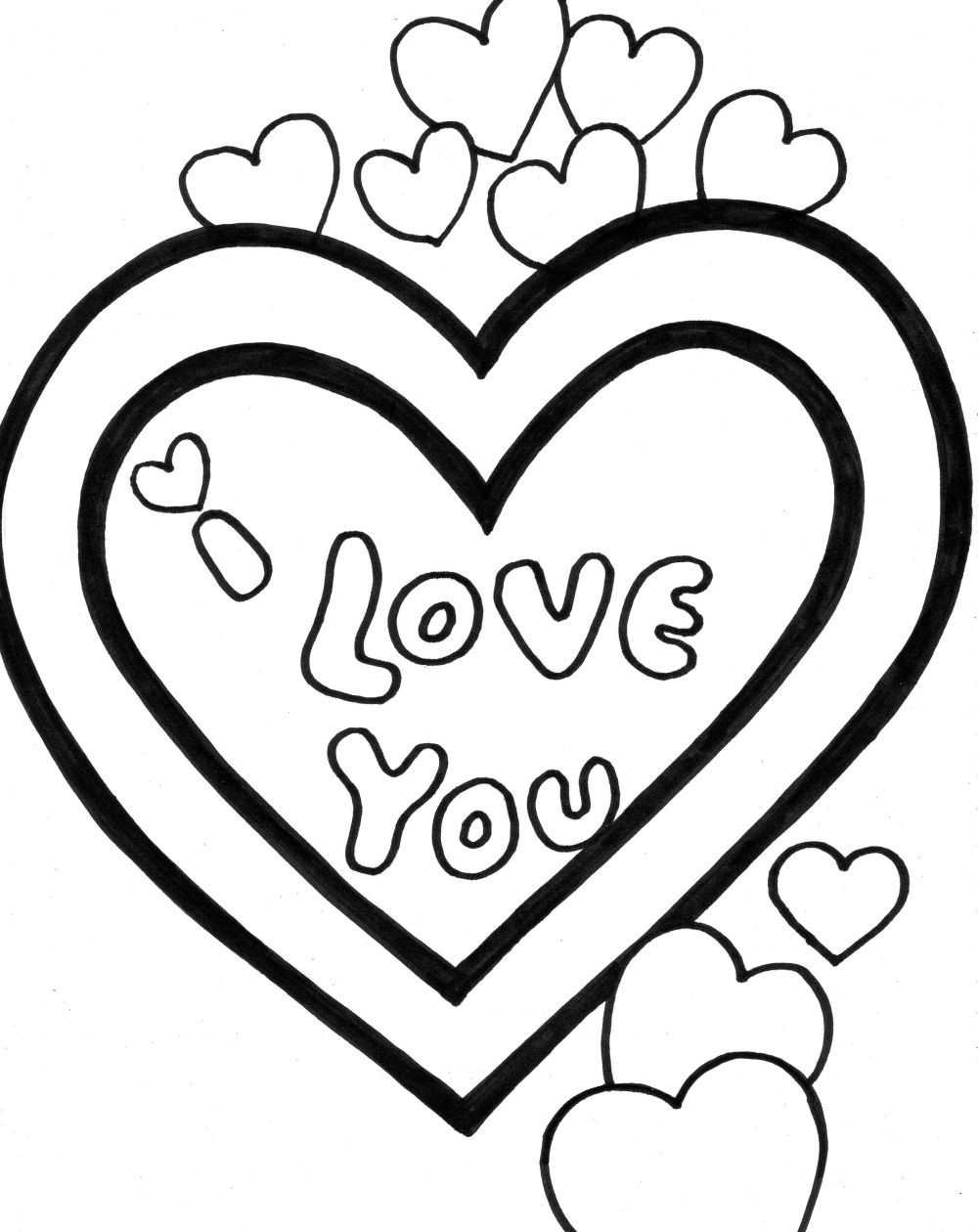 1000x1260 I Love You Coloring Pages Valentine