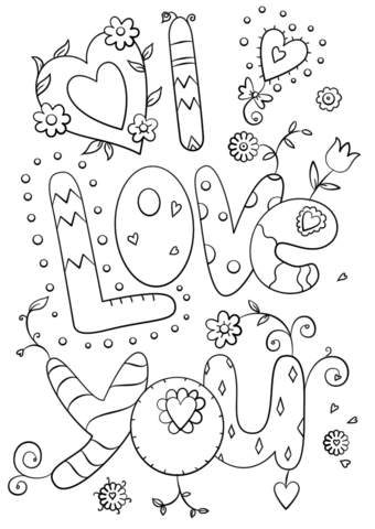 340x480 I Love You Coloring Pictures Free Printable I Love You Heart