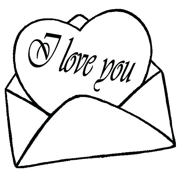 600x600 Heart For Coloring I Love You Heart Coloring Pages Cute Heart