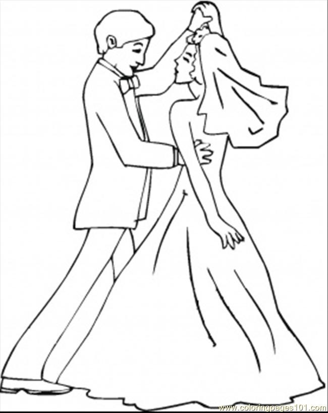 650x818 Wedding Dance Coloring Page
