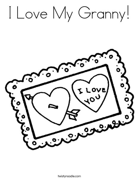 I Love My Granny Coloring Page 468x605 I Love My Granny Coloring Page