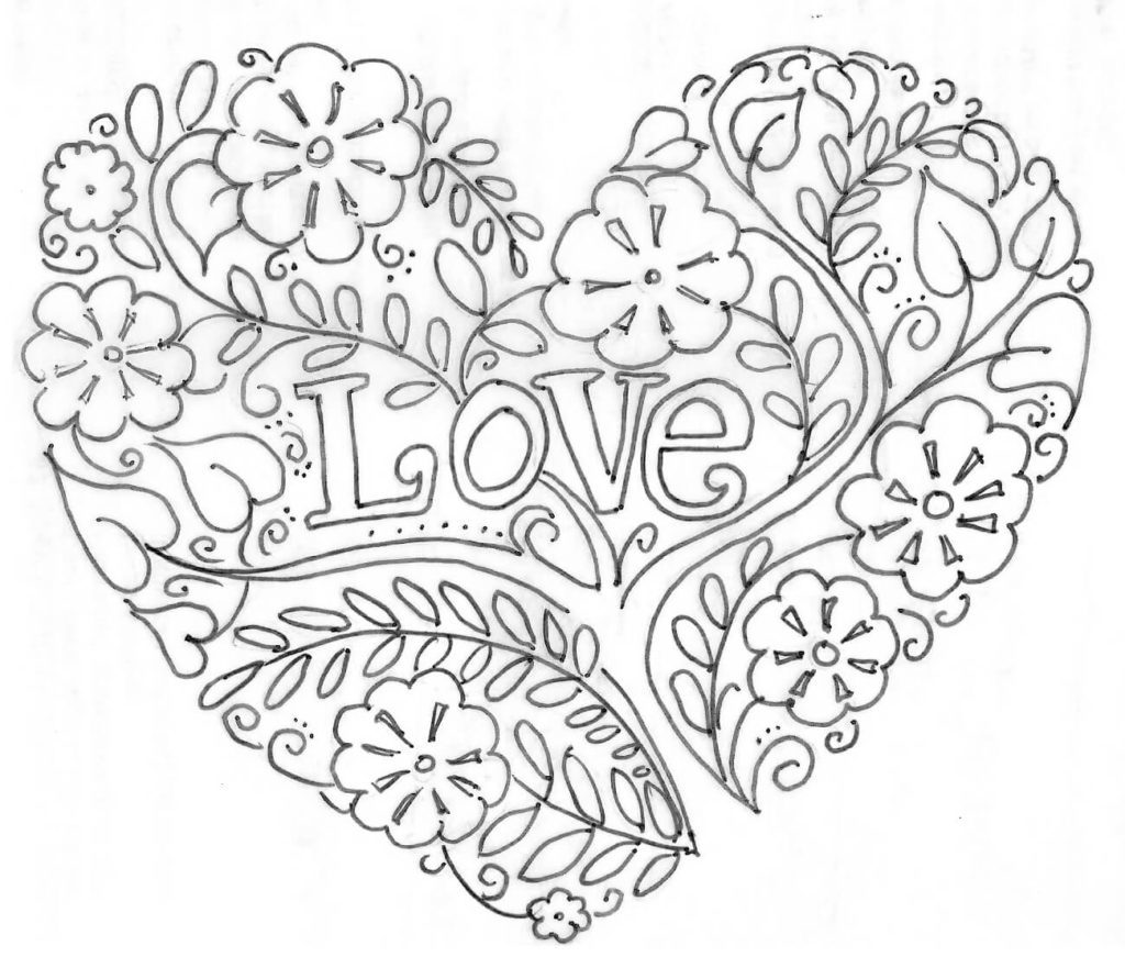Love Coloring Pages To Print Free Books 1024x881 Love Coloring Pages To Print Free Books