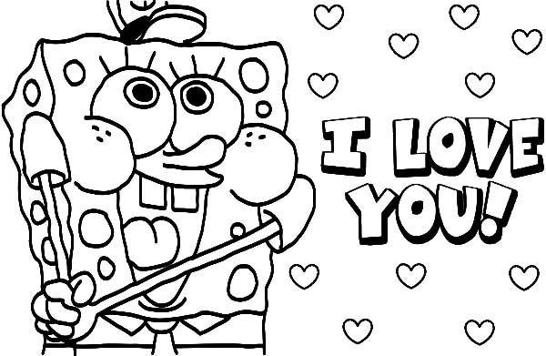 I Love You Coloring Pages I Love You Coloring Pages Spongebob 600x391 I Love You Coloring Pages I Love You Coloring Pages Spongebob