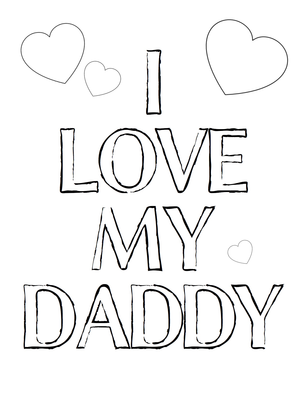 I Love Daddy Coloring Pages Printable 1275x1650 I Love Daddy Coloring Pages Printable