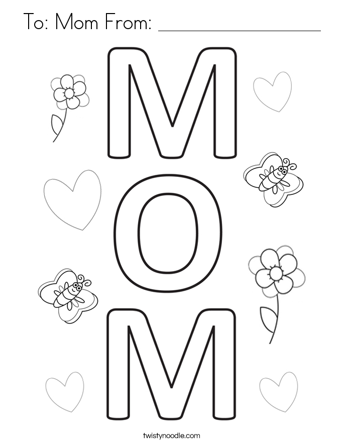 Mommy Coloring Pages The Words I Love You Mom 685x886 Mommy Coloring Pages The Words I Love You Mom
