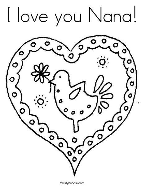 468x605 I Love You Nana Coloring Page