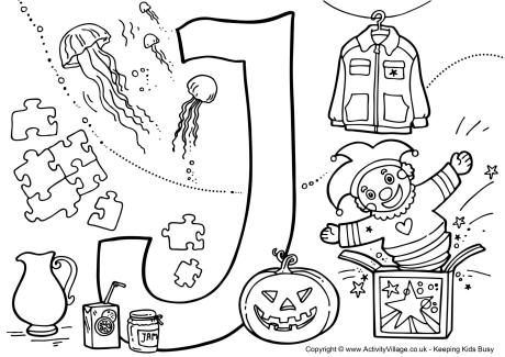 I Spy Alphabet Colouring Page J Smart Kids Printables 460x325 I Spy Alphabet Colouring Page J Smart Kids Printables