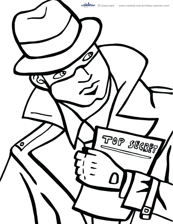 600x777 Spy Kids Coloring Pages Printable Spy Detective Coloring Page 2