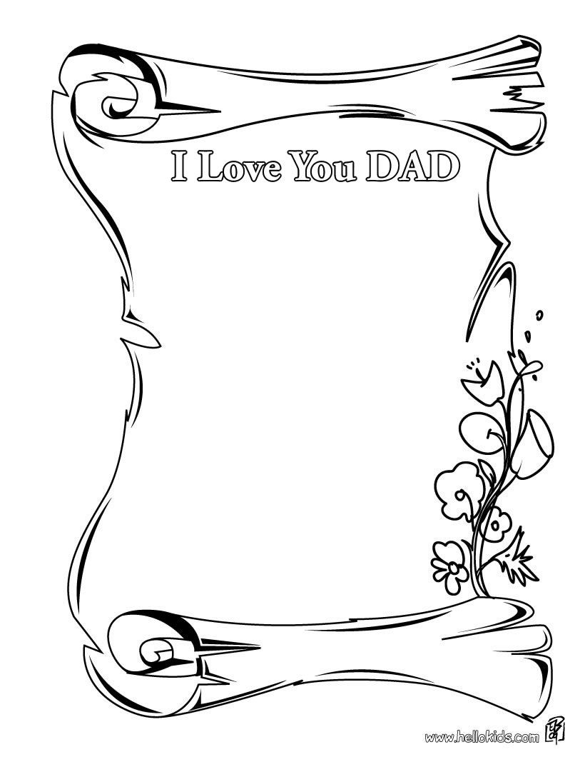 820x1060 I Miss You Daddy Coloring Pages For Kids Within
