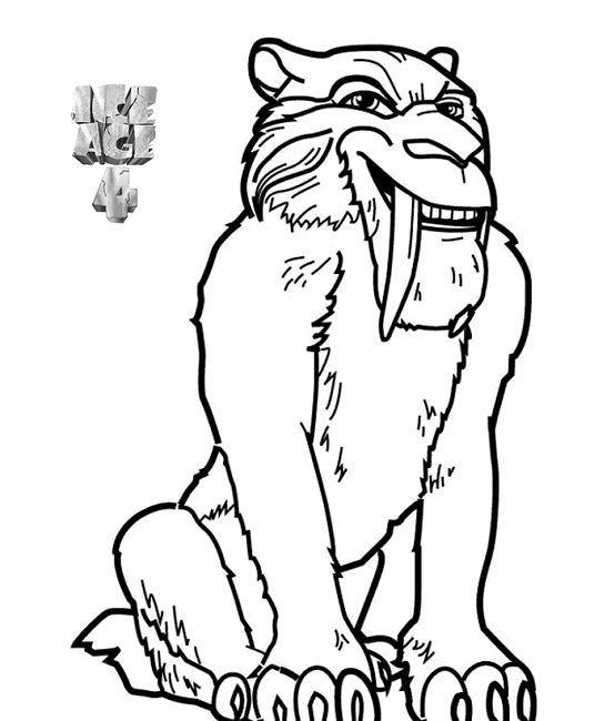 554x650 Ice Age Coloring Pages Diego Cartoon Ice Age