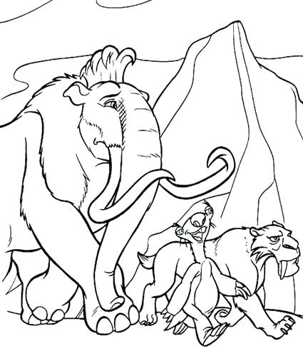 425x510 As Well As Homely Design Ice Age Coloring Page Ice Age Coloring