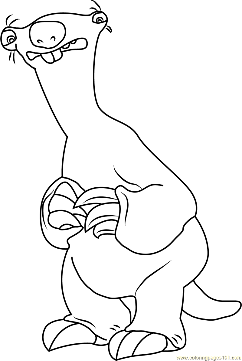 800x1189 Sid The Giant Ground Sloth Coloring Page Free Ice Age Coloring Ice