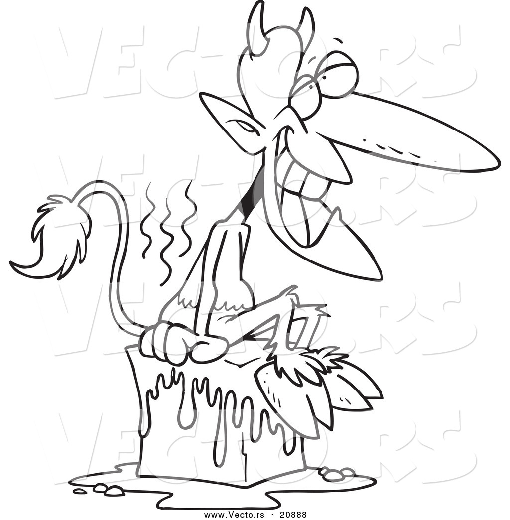 Vector Of A Cartoon Devil Cooling Off On A Block Of Ice 1024x1044 Vector Of A Cartoon Devil Cooling Off On A Block Of Ice