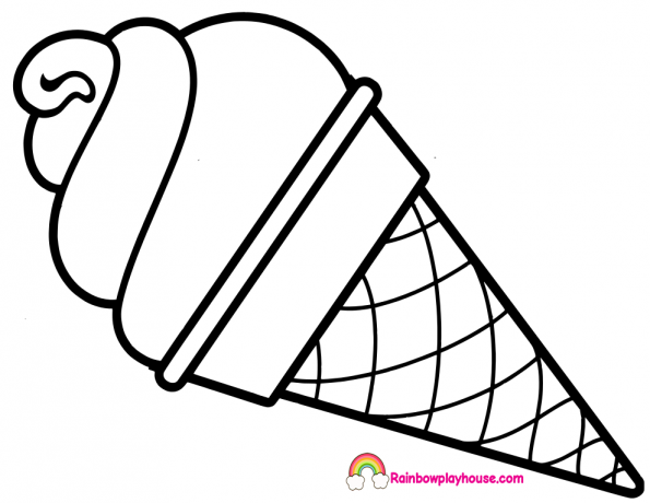 Ice Cream Cone Coloring Page 595x460 Ice Cream Cone Coloring Page