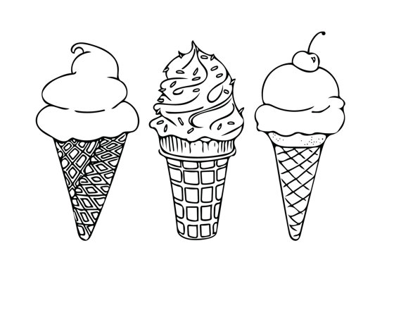 Printable Coloring Sheet Instant Download Ice Cream Cones 570x440 Printable Coloring Sheet Instant Download Ice Cream Cones
