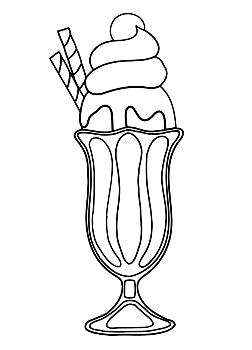 Ice Cream Sundae Drawing Adult Coloring And Stenciling 252x350 Ice Cream Sundae Drawing Adult Coloring And Stenciling