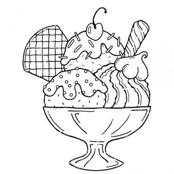 Ice Cream Sundae Coloring Page Yummy Ice Cream Sundae Coloring 580x580 Ice Cream Sundae Coloring Page Yummy Ice Cream Sundae Coloring