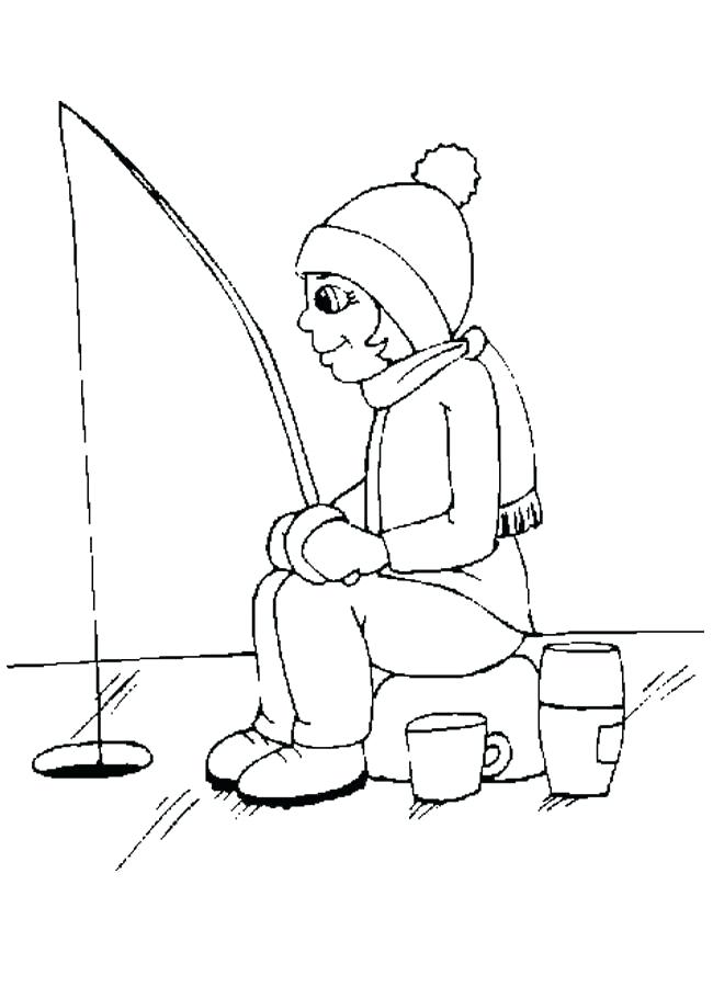 Ice Fishing Coloring Pages